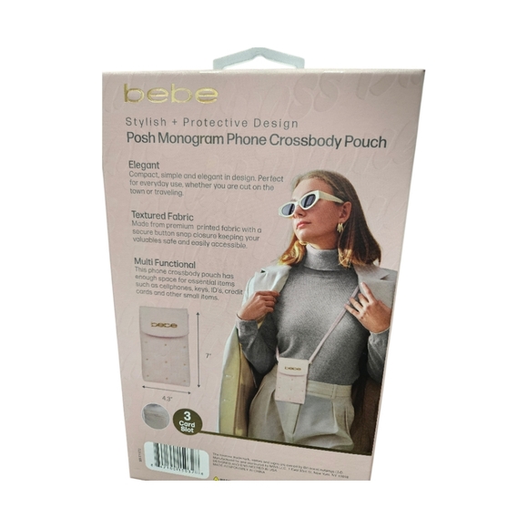 Bebe Blush Phone Crossbody Pouch with Gold Accents - Picture 2 of 4